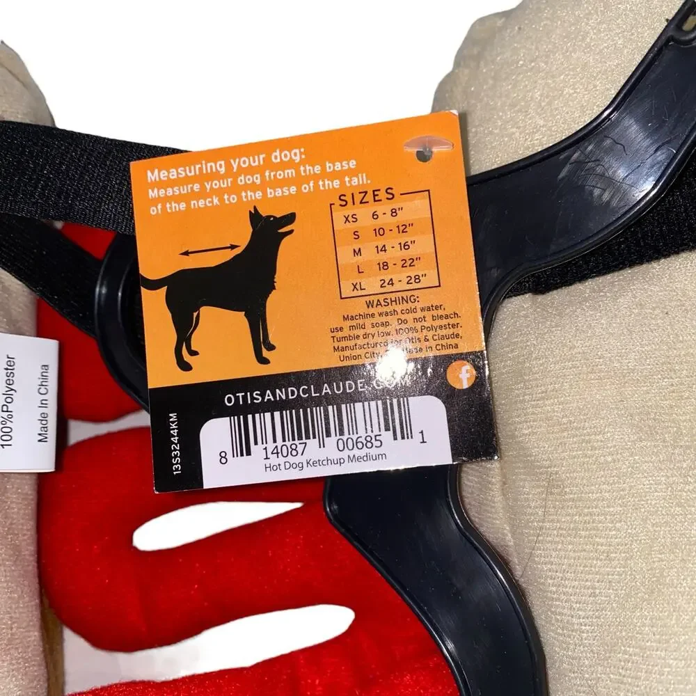 NWT Otis & Claude Hotdog Costume for Dogs Size Medium Halloween